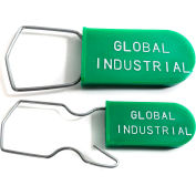 Global Industrial Wire Hasp One Piece Padlock Seal, Green, 1000/Pack