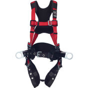 3M Protecta® Comfort Construction Style Positioning Harness, Tongue Buckle/Pass Thru, M/L