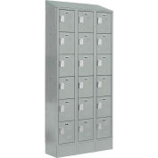 LockUp by Digilock Electronic Locker w/Louver Door 3 Wide 6 Tier 36x18x12 LCRL-3W6T-LV1S-02-31-A