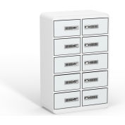 JuiceBar by Digilock Personal Device Charging Locker with Electronic Keypad Locks 10 Doors - White