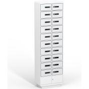 JuiceBar by Digilock Personal Device Charging Locker with RFID Electronic Locks 20 Doors - White