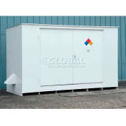 Denios N-Series 16' 1"W x 6' 6"D x 8' 2"H, Non-Combustible Outdoor Storage Building For 12 Drums