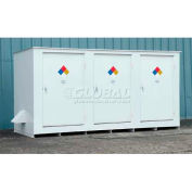 Denios N-Series 19' 8"W x 5' 10"D x 5' 8"H, Non-Combustible Outdoor Storage Building For 14 Drums