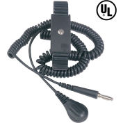 Desco Adjustable Metal Wrist Strap 09085 with 6 Ft Coil Cord - Black