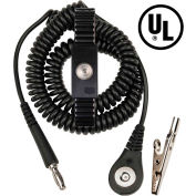 Desco Jewel® MagSnap Adjustable Metal Wrist Strap 09187 6 Ft Cord - Black