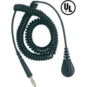 Desco Coil Cord 6 Ft 09480 Thermoplastic Elastomer Snap Socket - Black
