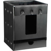 Protektive Pak Plastek Vertical 7" Reel Storage Container 37568 8"L x 8"W x 9-1/2"H - Black - Pkg Qty 5