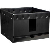 Protektive Pak Plastek Vertical 13" Reel Storage Container 37569 14"L x 14"W x 9-1/2"H - Black - Pkg Qty 5