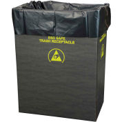 2.00 Mil Static Dissipative Trash Can Liner, 10 Gallon, Black, Pkg. Qty. 50 - 37820