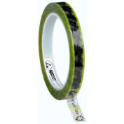 ESD Tape Clear With Symbols & Yellow Stripe 1/2" x 72 Yds 3" Plastic Core