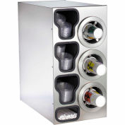 Dispense-Rite® Countertop SS Right 3 Cup Dispensing Cabinet w/Organizers
