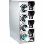 Dispense-Rite® Countertop SS Left 4 Cup Dispensing Cabinet w/Organizers