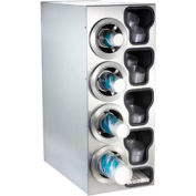 Dispense-Rite® Countertop SS Right 4 Cup Dispensing Cabinet w/Organizers