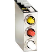 Dispense-Rite® Countertop SS 3 Cup Dispense Cabinet w/Lid & Straw Organizer