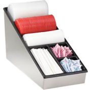Dispense-Rite® Countertop Lid, Straw & Condiment Organizer - Narrow, SS