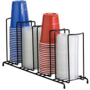 Dispense-Rite® WR-4 - 4 Section Wire Rack Cup and Lid Organizer