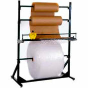 Dehnco Multiple Roll Stand for 30&quot; Material Width, 300 Lbs Capacity, Black & White