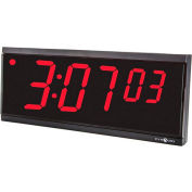Pyramid DIG-6B Independent LED Digital Clock with 6' Cord - 6-Digit, 4" Numerals
