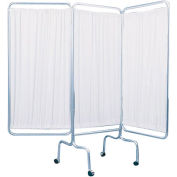 Drive Medical 13508 3-Panel Patient Privacy Screen, White Vinyl Panels and 1&quot; Dia. Aluminum Tubing