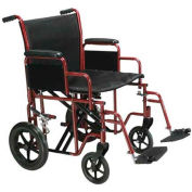 Drive Medical BTR20-R Bariatric Heavy Duty Transport Wheelchair, 20" Seat Width, Red Frame