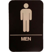 Don Jo HS 9060 02 - Men's Room ADA Sign, 6" x 9", Brown With Raised White Lettering - Pkg Qty 10