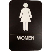 Don Jo HS 9060 04 - Women's Room ADA Sign, 6" x 9", Brown With Raised White Lettering - Pkg Qty 10
