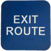 Don Jo HS 9070 34 - Exit Route ADA Sign, 6" x 9", Blue With Raised White Lettering - Pkg Qty 10