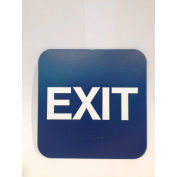 Don Jo HS 9070 35 - Exit ADA Sign, 6" x 9", Blue With Raised White Lettering - Pkg Qty 10