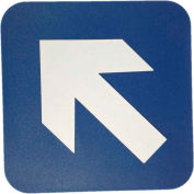 Don Jo HS 9070 36 - Diagonal Arrow ADA Sign, 6" x 6", Blue With Raised White Lettering - Pkg Qty 10
