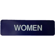 Don Jo HS 9070 47 - Women's ADA Sign, 6" x 9", Blue With Raised White Lettering - Pkg Qty 10