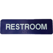 Don Jo HS 9070 48 - Restroom ADA Sign, 1-3/4" x 6", Blue With Raised White Lettering - Pkg Qty 10