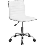 Flash Furniture Designer Ribbed Vinyl Armless Task Chair - Low Back - White