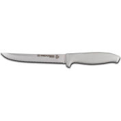 Dexter Russell 24213 - 6" Scalloped Utility Knife, High Carbon Steel, White Handle, 6"L