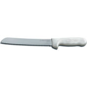 Dexter Russell 13313 - Scalloped Bread Knife, High Carbon Steel, Stamped, White Handle, 8"L
