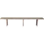 DC Tech Stainless Steel Bench BH101003 - Steel Top & Pedestals 96"W x 12"D x 18"H