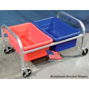 DC Tech Side by Side Dual Tote Cart DL101034, Fully Welded, Stainless Steel , 34"L x 24"W x 20"H