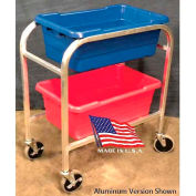 DC Tech Dual Tote Cart DL101039, Fully Welded, Stainless Steel , 28-1/2"L x 15-1/4"W x 33"H