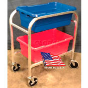 DC Tech Dual Tote Cart DL102007, Fully Welded, Aluminum , 28-1/2"L x 15-1/4"W x 33"H
