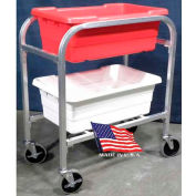 DC Tech Dual Tote Cart DL102012, Knock Down, Aluminum , 28-1/2"L x 15-1/4"W x 33"H