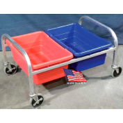 DC Tech Side by Side Dual Tote Cart DL102042, Fully Welded, Aluminum , 34"L x 24"W x 20"H