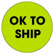 Ok To Ship 2" Dia. - Fluorescent Green / Black