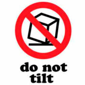 Paper Labels w/ "Do Not Tilt" Print, 6"L x 4"W, White/Red/Black, Roll of 500