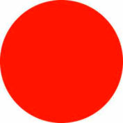 3/4" Dia. Round Paper Labels, Fluorescent Red, Roll of 500