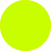 1" Dia. Round Paper Labels, Fluorescent Chartreuse, Roll of 500