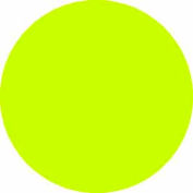 1" Dia. Round Paper Labels, Fluorescent Chartreuse, Roll of 500
