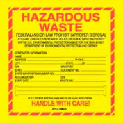 Hazardous Waste New Jersey 6" x 6" - Yellow / Red / Black
