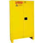 Global Industrial Flammable Cabinet W/ Legs, 45 Gallon Manual Close DBL Door, 43"Wx18"Dx69"H