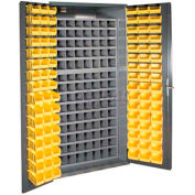 Durham Small Parts Storage Cabinet 3501-DLP-72/40B-96-95 - w/112 Steel Compartments, 96 Hook On Bins