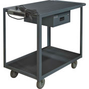 Instrument Cart, 2 Shelves, 1200 Lbs. Capacity, 36 x 24, 5" Polyurethane Casters