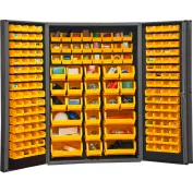 Durham Mfg.® Storage Bin Cabinet 176 Yellow Hook-on Bins 48" x 24" x 72"